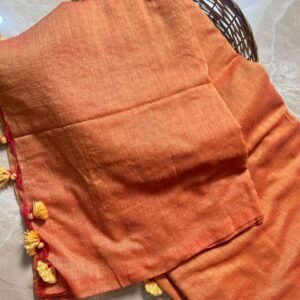 Plain mulmul Saree
