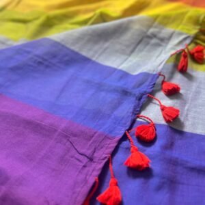 Mulcotton multicolor weaving Saree