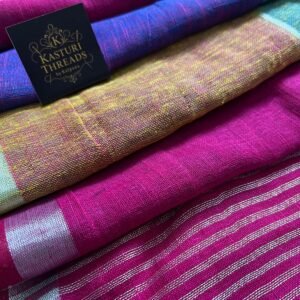 Linen multicolor Saree