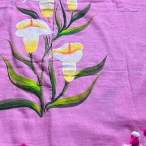 Mul Cotton Hand Painted Saree