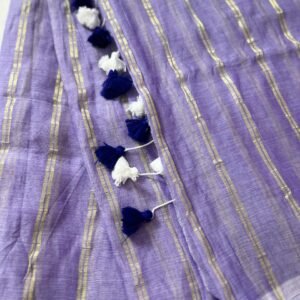 Mul cotton with zari strips