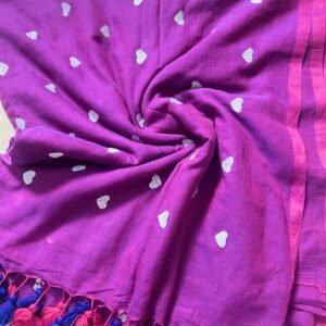 Mul cotton Heart Embroidery work Saree